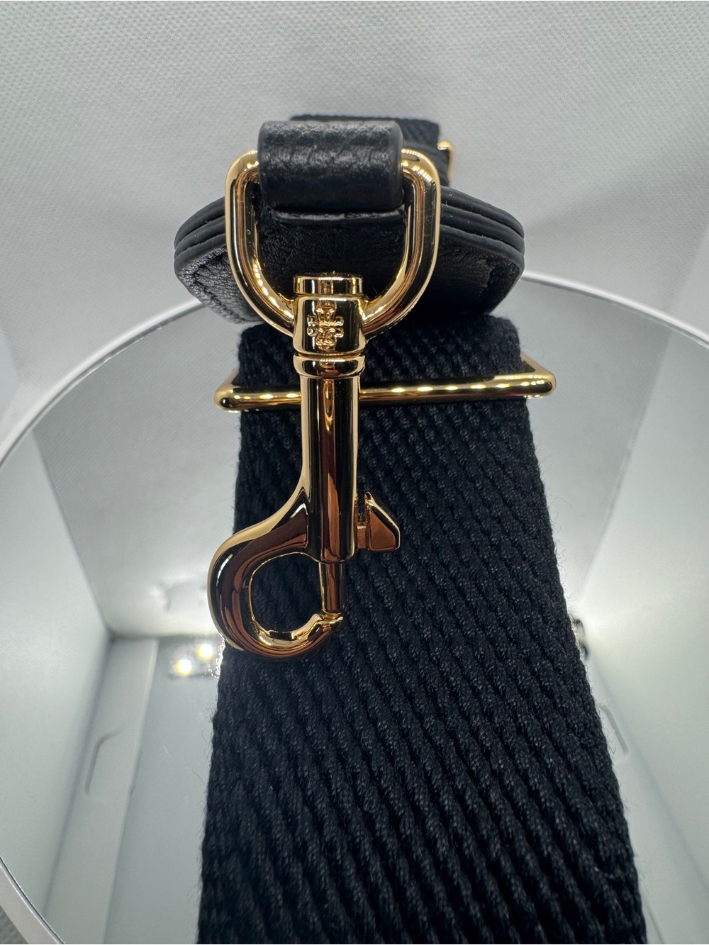 Tory Burch BLACK Adjustable Crossbody Strap with Gold Hardware. NIP - Picture 7 of 7